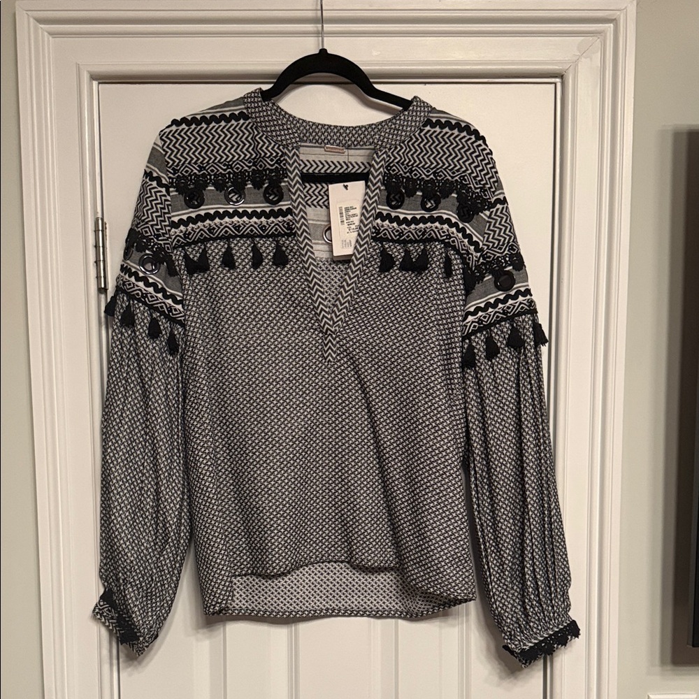 Dodo Bar Or Nathaniel Gronnet Black & White Blouse - Size Medium
